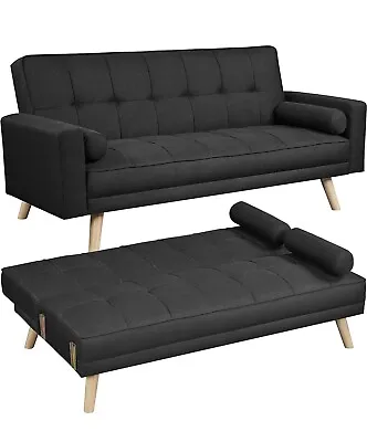 Yaheetech Modern Fabric Sofa Bed 3 Seater Click Clack Sofa Settee Recliner Couch • £165