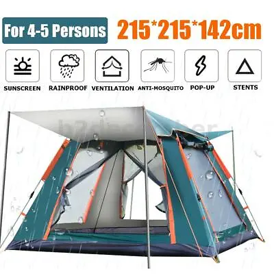 $36.94 • Buy 3-4 Person Auto Up Open Instant  Anti-UV Waterproof Camping Outdoo