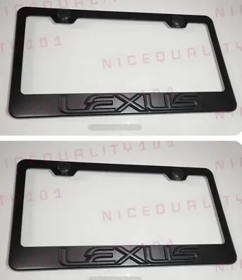 2X 3D Lexus Stainless Steel Black Finished License Plate Frame Holder • $23