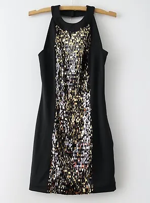 Dash By Kardashian Black And Gold Sequin Mini Dress • $29