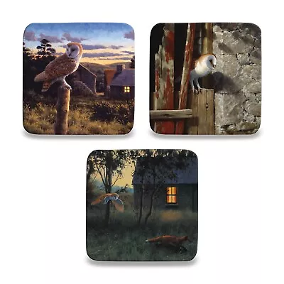 £3.69 • Buy Owl Coaster By Julian Friers Drink Mat Coffee Tea Square Gift For Owl Lover