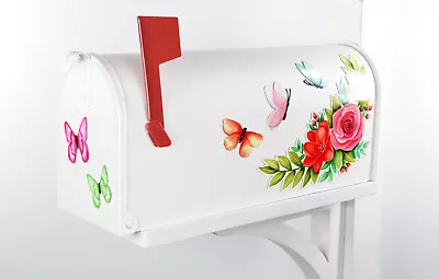 Mailbox Magnet (Partial Cover)Spring Summer Corner Floral Butterflies (set Of 5) • $5.25