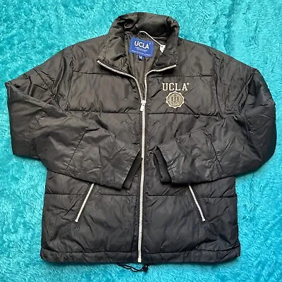 Heritage UCLA Black Coat Jacket Shell Puffer Zip Up Medium University California • £14