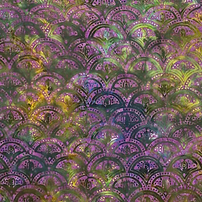 Island Batik - Peacock Galore - Clamshell - Mardi Gras Fabric BTY • $12.45