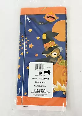 Vintage American Greetings Halloween Tablecloth Paper Party Black Cats Bears • $4.56