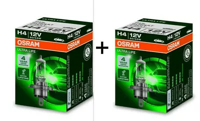 2x H4 Ultra Life OSRAM 60/55W 12V 64193ULT Headlight Lamp Halogen Auto Germany • $10.99