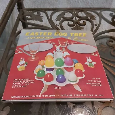 Vintage Easter Egg Tree Holiday Plastic Display Saittis 9 1/2  With Original Box • $20