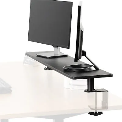 VIVO Black 46  Clamp-on Desk Shelf | Large Monitor Laptop Riser Desk Organizer • $99.99
