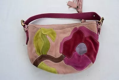 Coach 9260 Poppy For Peace Hippie Hobo Pink Suede Floral Mini Snap • $129.95