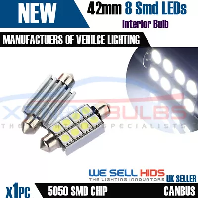 1x 42mm 8 SMD LED BULB INTERIOR ROOF DOME MERCEDES SPRINTER CABIN 44MM BMW GLOVE • £2.45