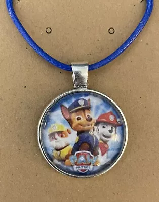 £4.99 • Buy Paw Patrol Chase Skye Necklace Round Pendant Girls Boys Kids Blue Cord Toy Gift