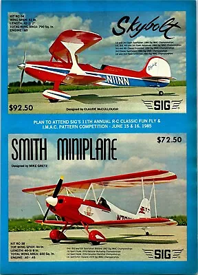 Sig Biplanes Smith Mini Skybolt RC Airplanes Print Ad Ephemera Wall Art Decor • $17.99