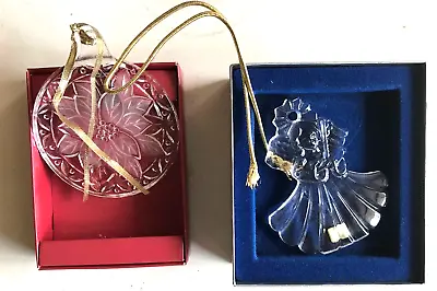 Mikasa Christmas Ornaments:  Pointsettia And Halo Angel New In Boxes • $10.50