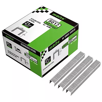 Meite 21GA 1/2 Inch Crown Stainless Steel Upholstery Staples 8016B (10000 PCS) • $229.99
