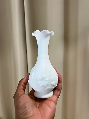 Vintage Imperial Glass White Milk Glass Flower Bud Vase - Matte • $14