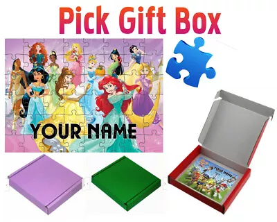 PERSONALISED DISNEY PRINCESS 12pc / 63pc JIGSAW PUZZLE CUSTOM NAME- 18cm By 13cm • £5.99