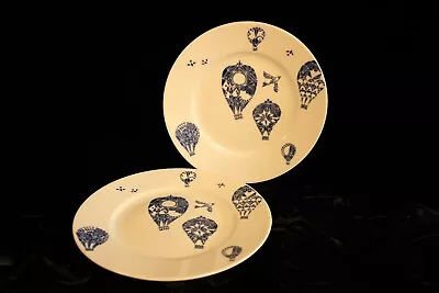 Ikea PROMENADE Set Of 2 Blue White Salad Plates Flying Fish Bird Floral Japanese • $35.28