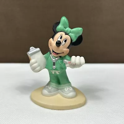 Vintage Disney Minnie Mouse Nurse Doctor Green Scrubs Porcelain Ceramic Figurine • $49.95