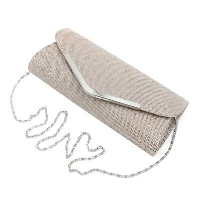 £13.75 • Buy Premium Metallic Glitter Flap Clutch Evening Bag - Diff Colors Avail