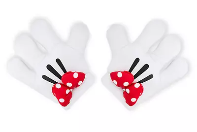 New Disney Parks Minnie Mouse Bow Mitts Plush Costume Gloves Halloween Costume • $49.95