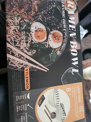 HEFTMAN Japanese Ramen Bowl Set Of 2 Noodle Soup Salad Rice Spoons & Chopsticks • £15