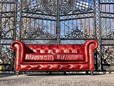 Vintage Tufted Leather Chesterfield Sofa  • $3850