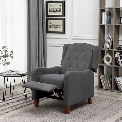 Recling Chairs Wing Back Tartan Recliner Armchair Soft Padded Adjustable Backres • £249.99