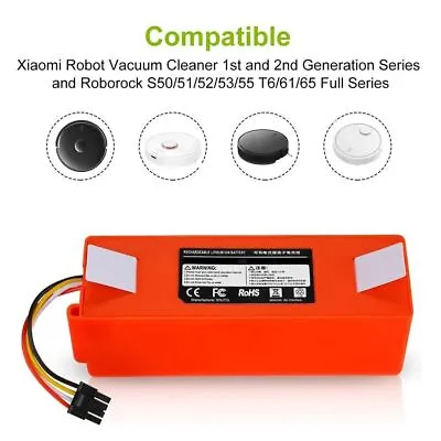 6.5Ah For Xiaomi Robot Vacuum Cleaner Battery Roborock S50 S51 S52 S53 T6 T61 • $55.99