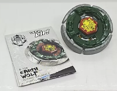 Earth Wolf Beyblade HASBRO METAL FUSION 105WD Balance W Booklet - FREE SHIPPING  • $19.99