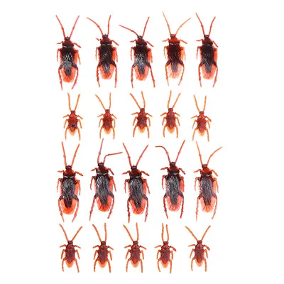 20pcs Lifelike Model Simulation Fake Cockroach Roach Bug Toy Funny Trick J:da • £3.56