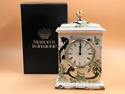 Masons Ironstone Green Chartreuse Pattern Carriage Clock In Original Box. • $62.17