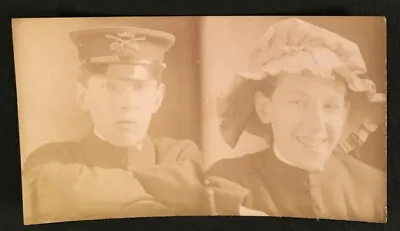 Vintage 1911 Unusual Photos 17 Year Old In Military Uniform & Girls Hat  #3378 • $4.99