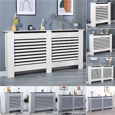 Radiator Cover White Traditional MDF Wood Grill Shelf Cabinet Modern Furniture • £35.99