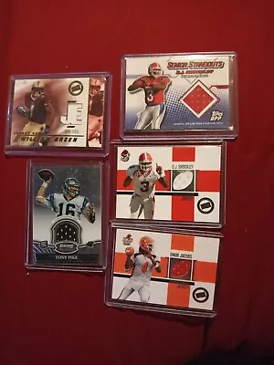 5 FOOTBALL RELICS LOT (2) D.J. Shockley OMAR JACOBS TONY PIKE WILLIAM GREEN/500 • $4.50