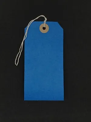 Blue Strung Tie On Tags String Luggage Label Wedding Craft Gift 120mm X 60mm • £155