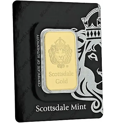 1 Oz .9999 Gold Bar By Scottsdale Mint In Certi-LOCK COA #A389 • $2485.60