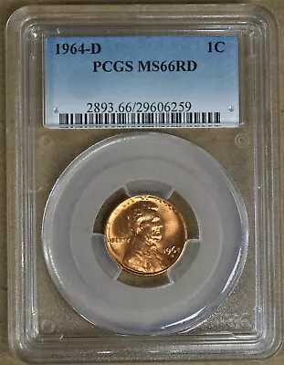 1964-d Lincoln Cent Pcgs Ms66rd 606259 • $25