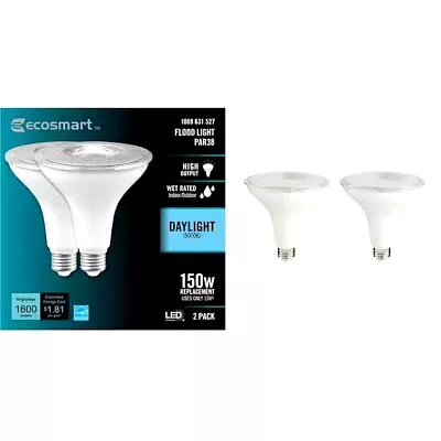 EcoSmart 150-Watt PAR38 Dimmable LED Light Bulbs Daylight (2-Pack) • $19.95