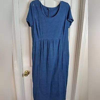 Purejill Indigo By J. JIll Blue Short Sleeve Shirt Dress Size Large Petite • $22