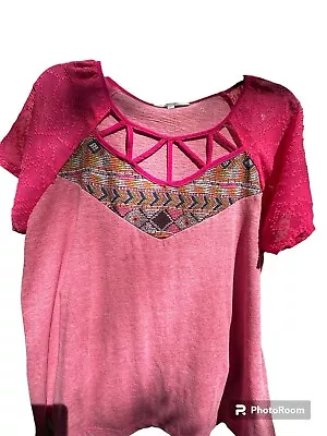 Miss Me Blouse Aztec Pink Size Medium  • $14.90