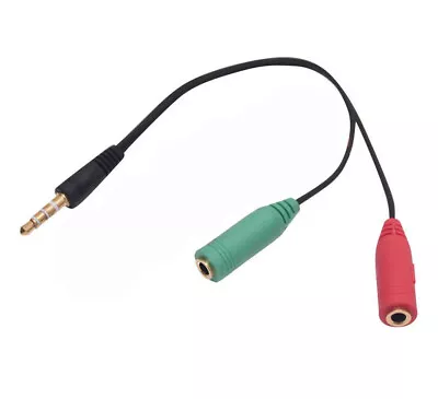 3.5mm TRRS Male To TRS Female Audio Headset Splitter Adapter For Macbook Air Pro • $9.50