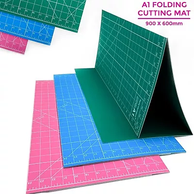 Folding A1 Cutting Mat Size Non Slip Self Healing Grid Craft Design 900 X 600mm • £11.65