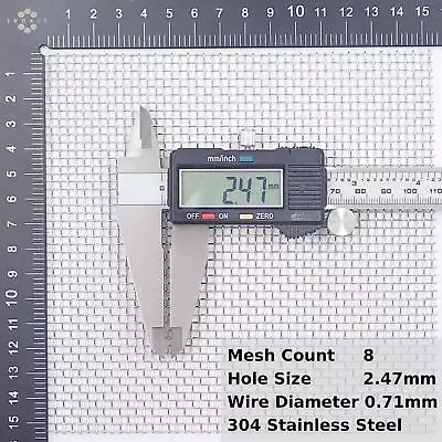 2.5mm Hole (8 Mesh) Stainless Steel Wire Mesh 0.71mm Wires (Varroa Apiary) • £3.38