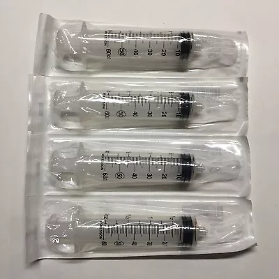 60mL PACK Of 4 LUER LOCK STERILE SYRINGES 60cc Sterile Syringe Only No Needle • $8