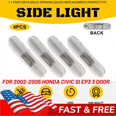 For 02-05 Honda Civic Si EP3 3DR 4PCS Chrome Front+Rear Bumper Side Marker Light • $31.99