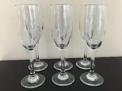 $16 • Buy Vintage Libby Flute Wine/Champagne 8 Inch Clear Glass Set Of 6