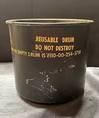 Vintage Vietnam Era US Military Reusable Drum Metal Container Army Green 1969 • $32.50