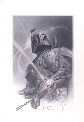 $2499.99 • Buy Tsuneo Sanda Original Boba Fett Art Signed Jeremy Bulloch Star Wars Celebration