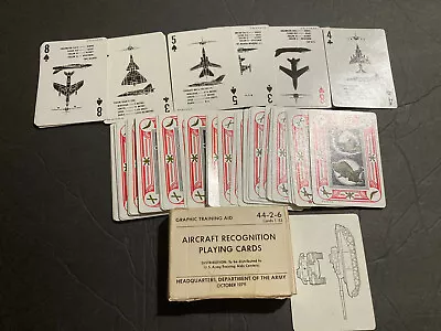 $5.50 • Buy Aircraft Recognition Playing Cards Department Of The Army Oct 1979 Vintage