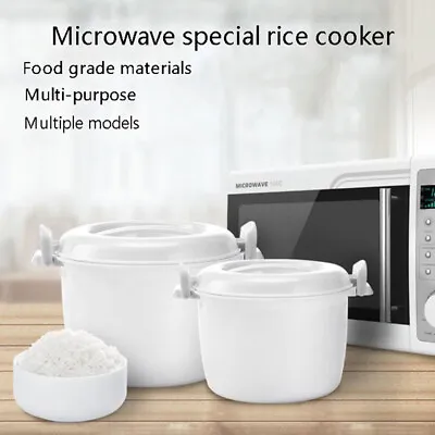 Microwave Oven Rice Cooker Food Steamer Pot Cooking Utensil Insulation Lunch  XK • £8.62